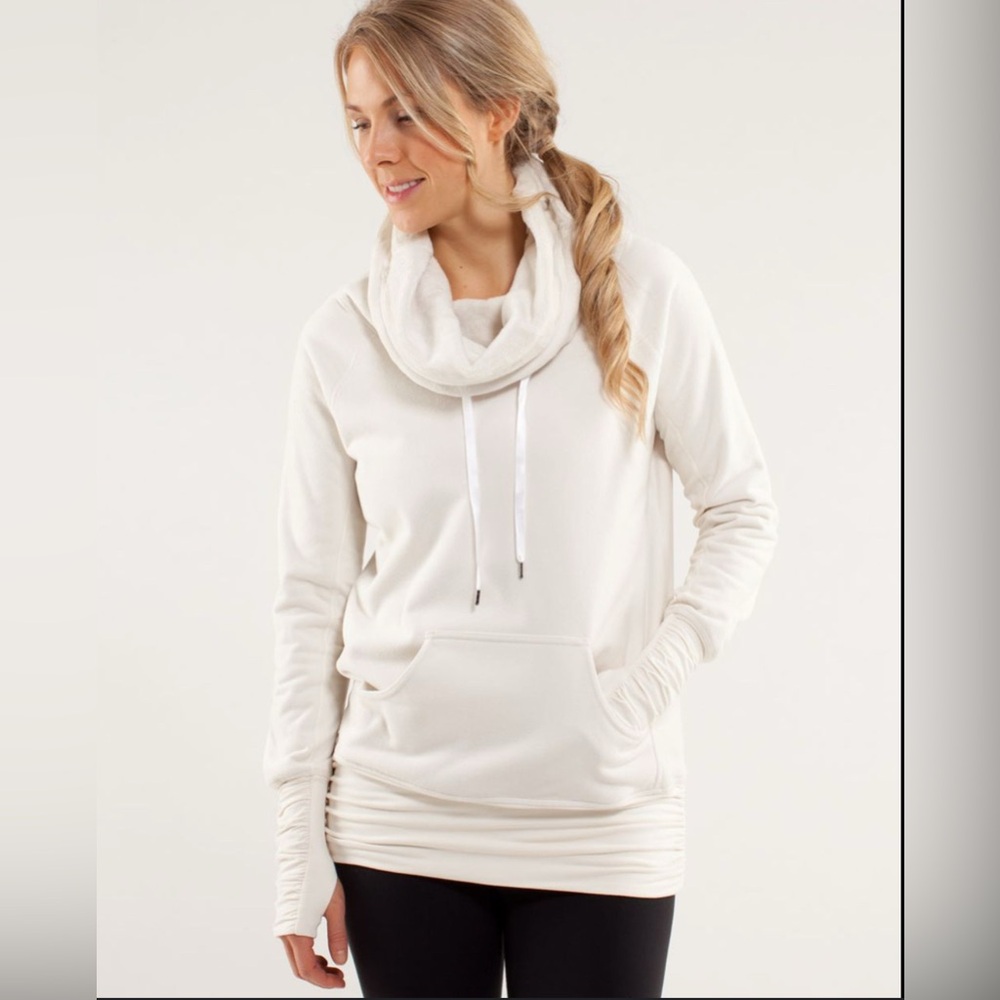 Lululemon Don't Hurry Be Happy Pullover Micro Fleece in Polar Cream size 2/4